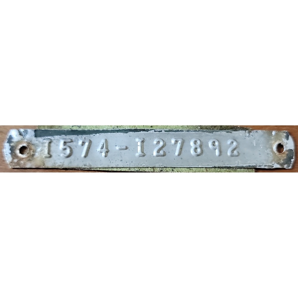 Vintage GMC 1942 Data Plate Identification Data Tag Metal Stamped